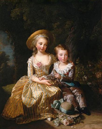 elisabeth vigee-lebrun Portrait of Madame Royale and Louis Joseph, Dauphin of France oil painting picture